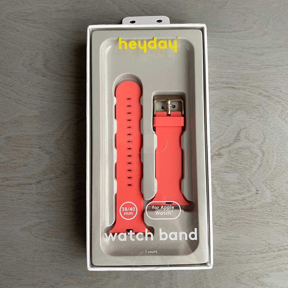 HEYDAY Silicone Watch Band for 38/40mm Apple Watch Coral Orange